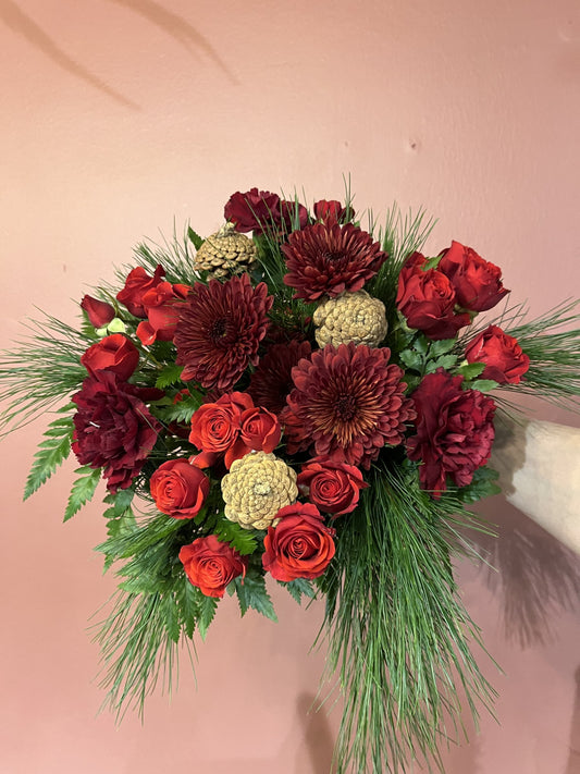 Rød julebukett